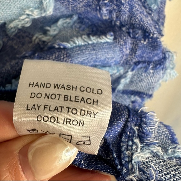 White Birch Blue Checkered Textured Button Down Shirt - Picture 8 of 12